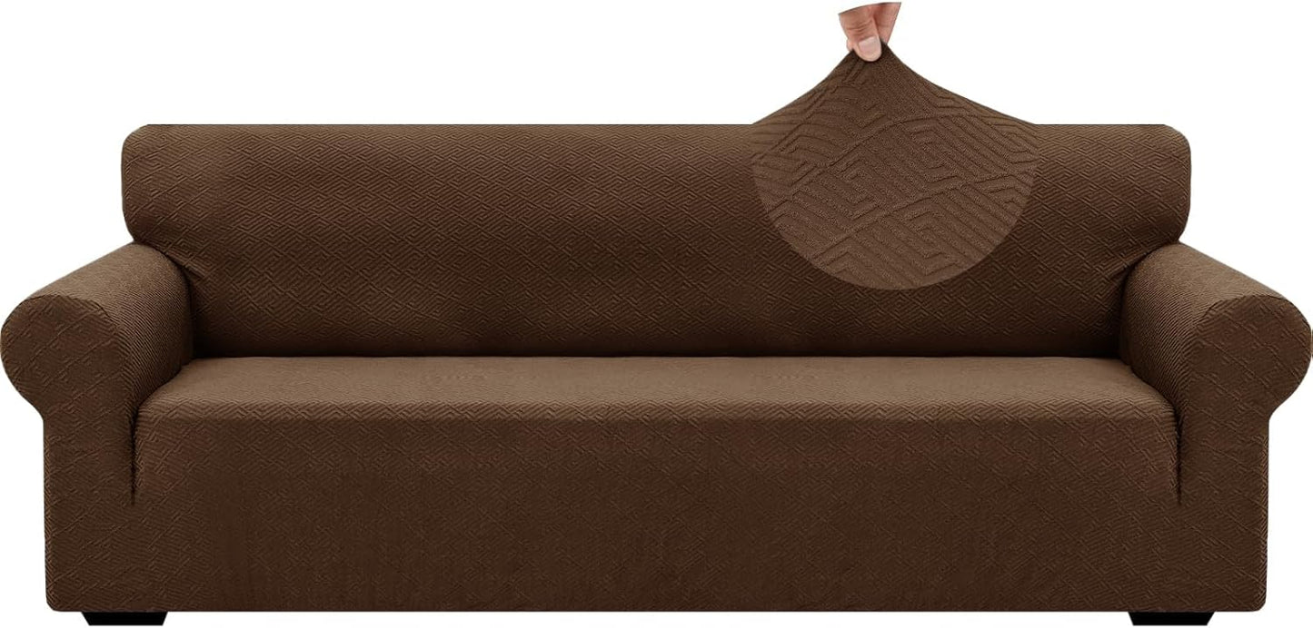 High Stretch Jacquard Couch Covers for 3 Cushion Sofa Protection