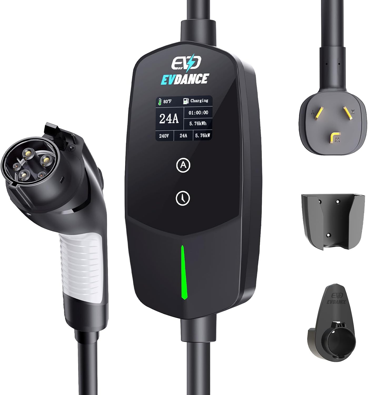 Level 2 EV Charger 24Amp 240V for Home with 25FT Cable