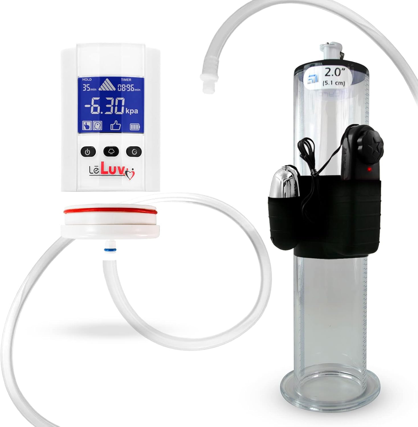 LeLuv iPump Smart LCD Penis Pump with Vibrating Attachment