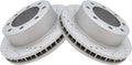 Front Brake Rotors Set Premium G-Coated Slotted X Drilled - Direct Fit