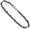 925 Sterling Silver Evil Eye Bracelet for Men - 4 mm Black CZ Vintage