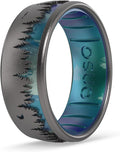 Woodland DualTone Silicone Ring for Men - Etched Nature Comfort