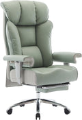 Efomao Big and Tall Green Office Chair with Footrest for Comfort
