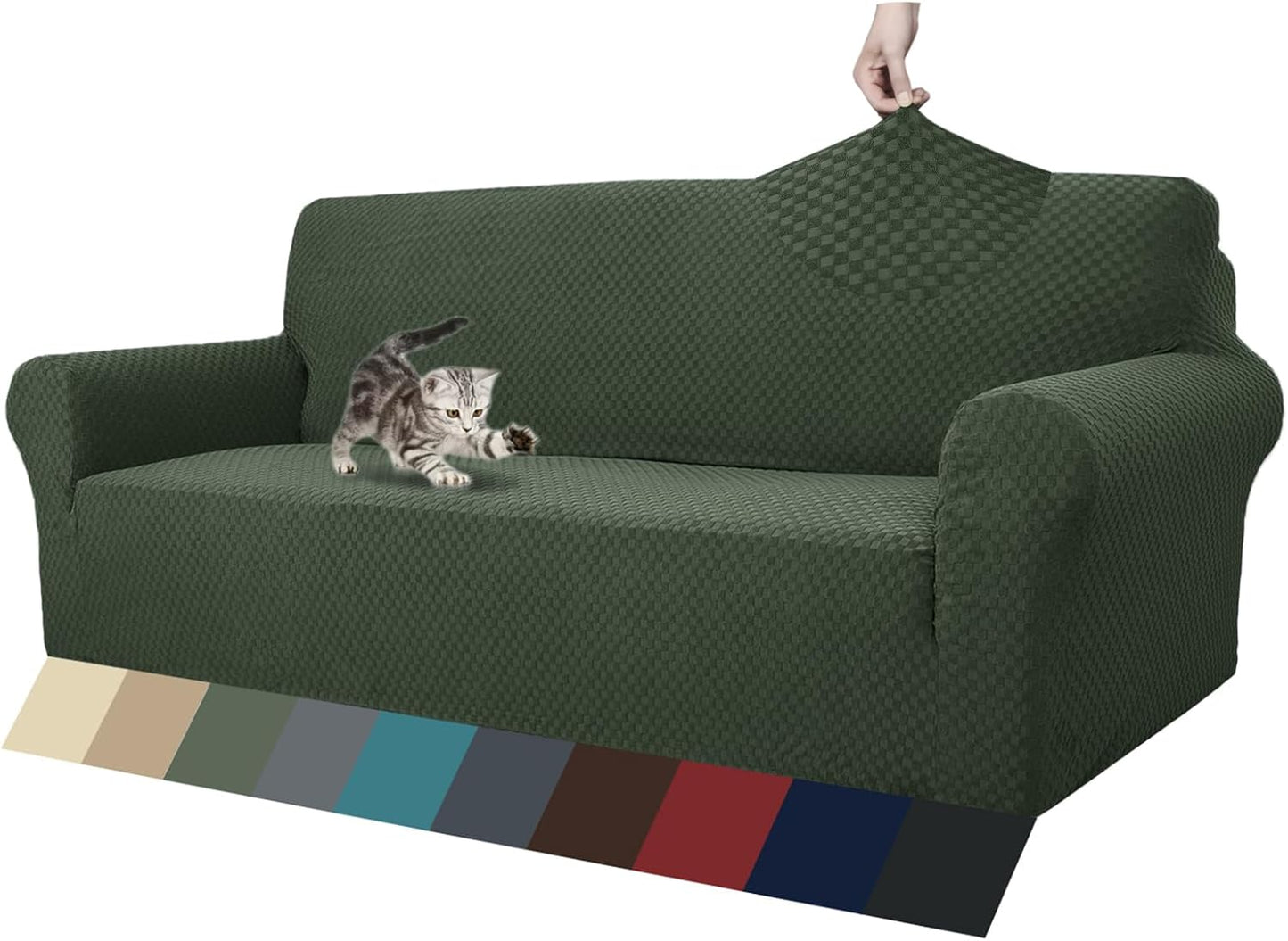 High Stretch Jacquard Couch Covers for 3 Cushion Sofa Protection