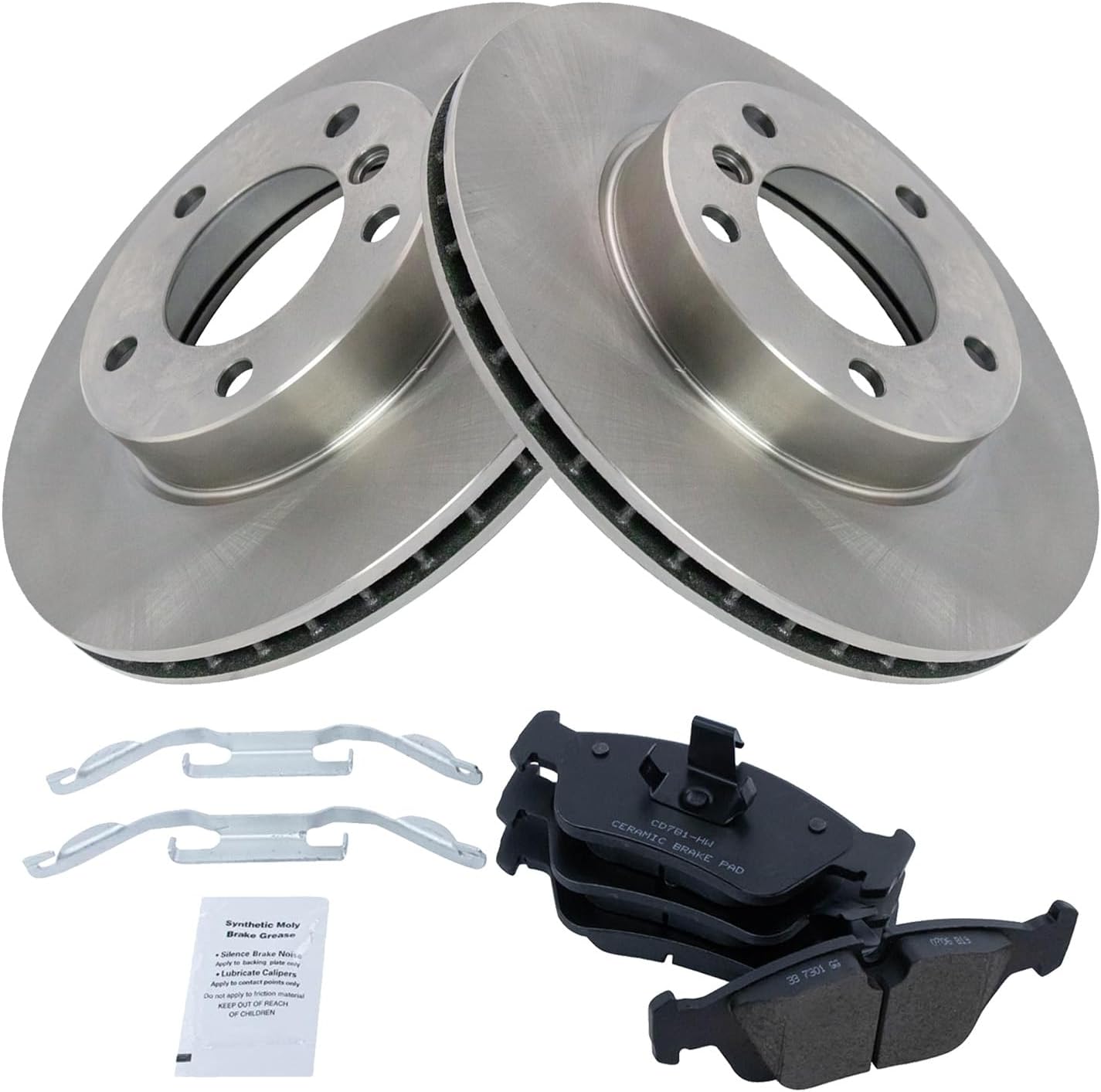 TRQ Front Brake Pad & Rotor Kit for 98-00 BMW Vehicles