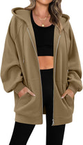 Women's Oversized Zip Up Hoodie Fleece Sweatshirt S-3XL - Comfy Casual