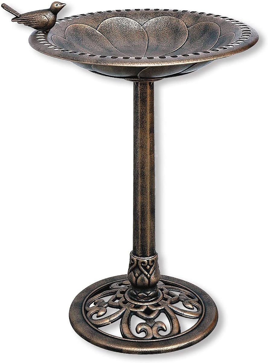 Bronze Bird Bath - Weather Resistant Polyresin - 30 Inch