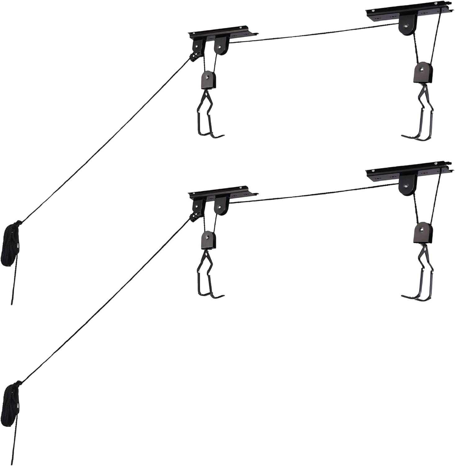 Bike Hanger Overhead Hoist Pulley System for Secure Storage