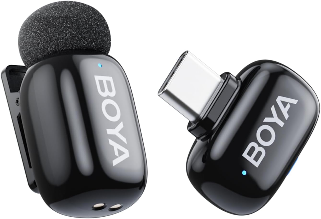 BOYA Mini Wireless Microphones for iPhone 15-16 and Android Use
