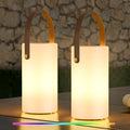 Solar Table Lamp 2-Pack - Portable LED Outdoor Lantern with 8 Colors