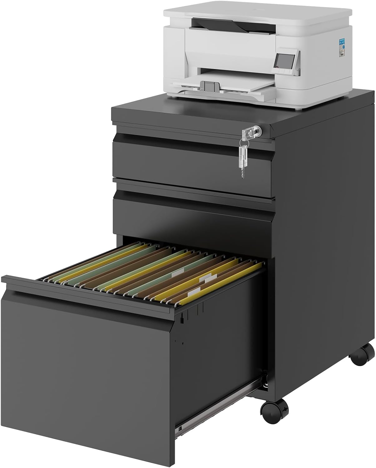 Rolling File Cabinet with Lock for Secure Office Storage