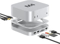 Akyyajaure Mac mini Hub: 10-in-1 Aluminum Stand & Dock - Expand