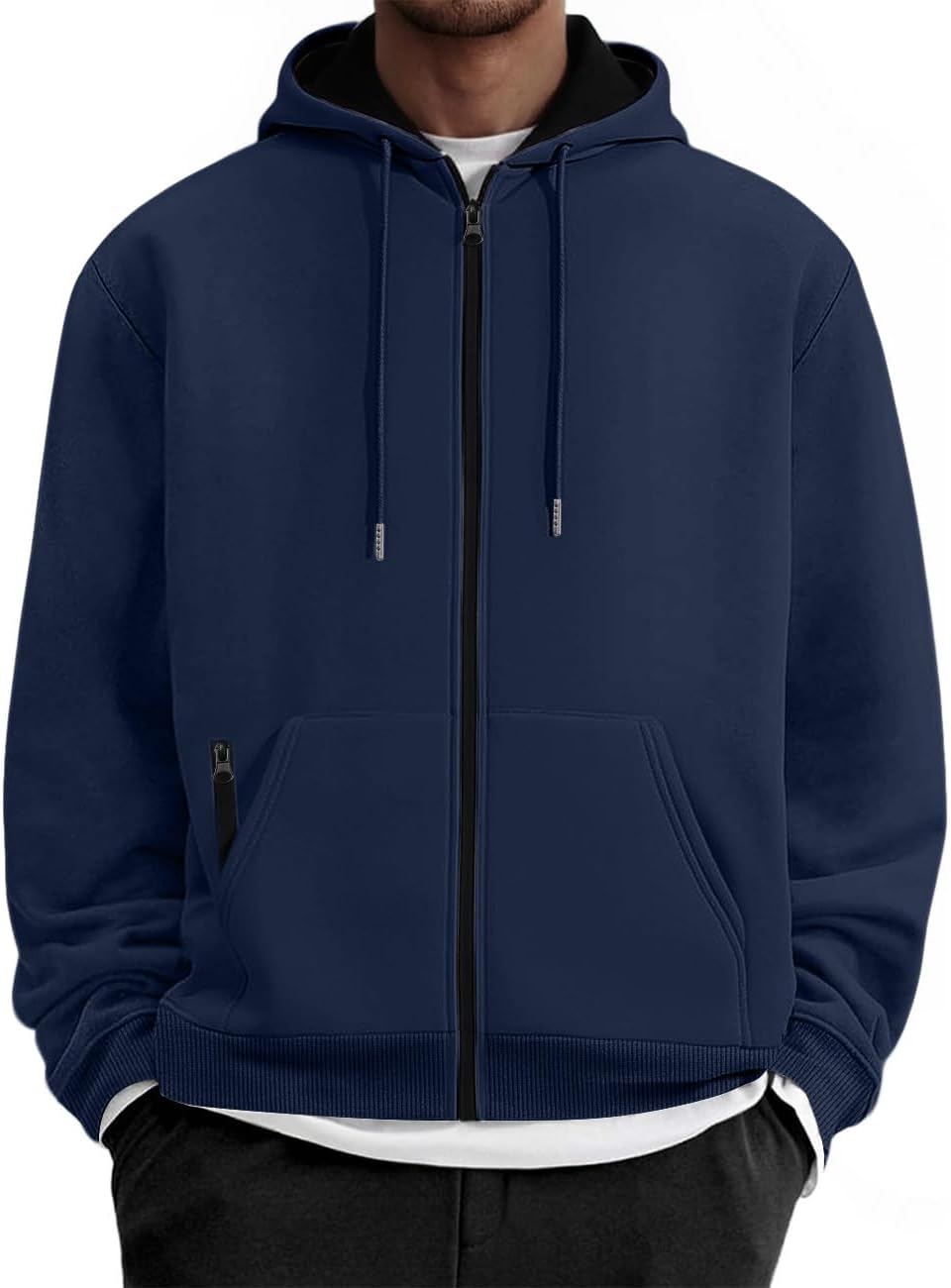 Mens Zip Up Hooded Sweatshirt for Casual Style and Comfort