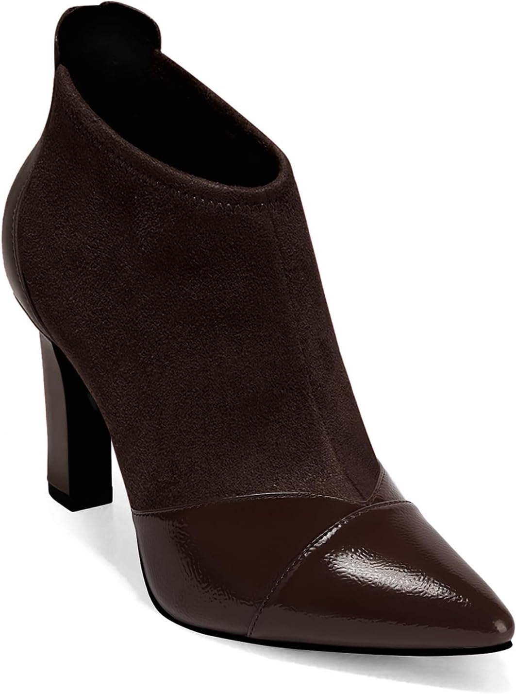 Coutgo Womens Ankle Booties with Pointed Toe and High Heel