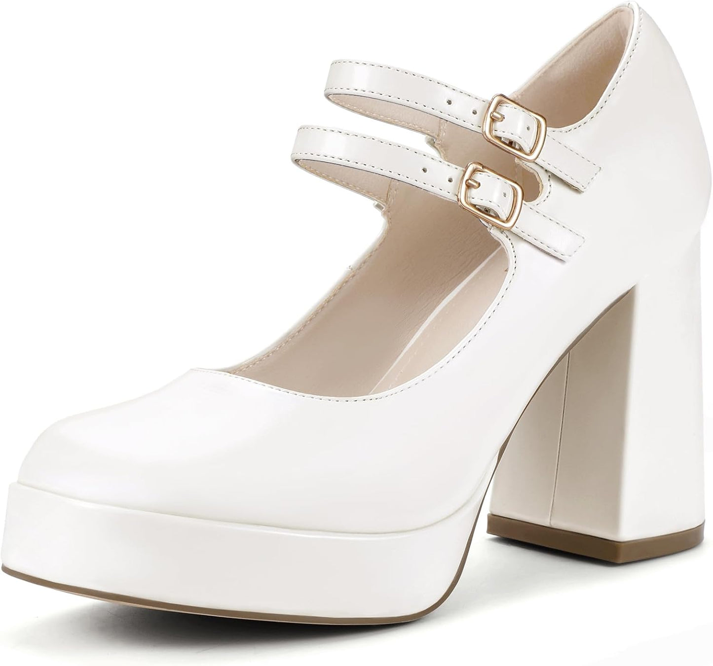 IDIFU Mary Jane Shoes Platform Chunky High Heels for Women