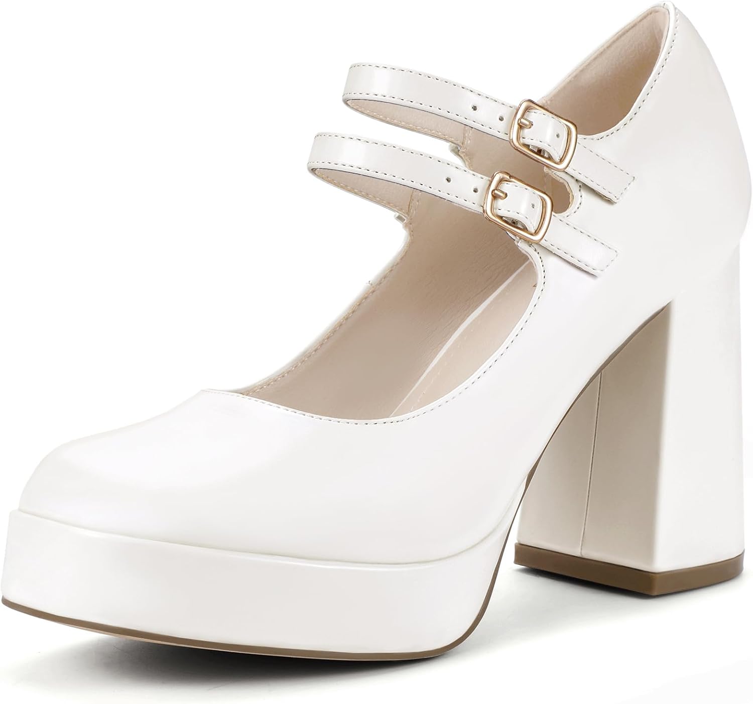 IDIFU Mary Jane Shoes Platform Chunky High Heels for Women