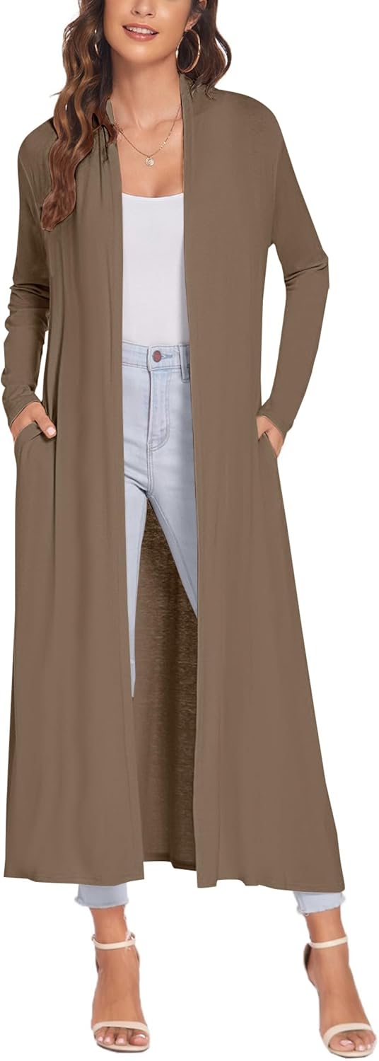 Stylish Women Floor Length Open Front Cardigan for All Occasions