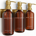Luxury Shampoo and Conditioner Dispenser Set Wall Mounted - Amber Gold