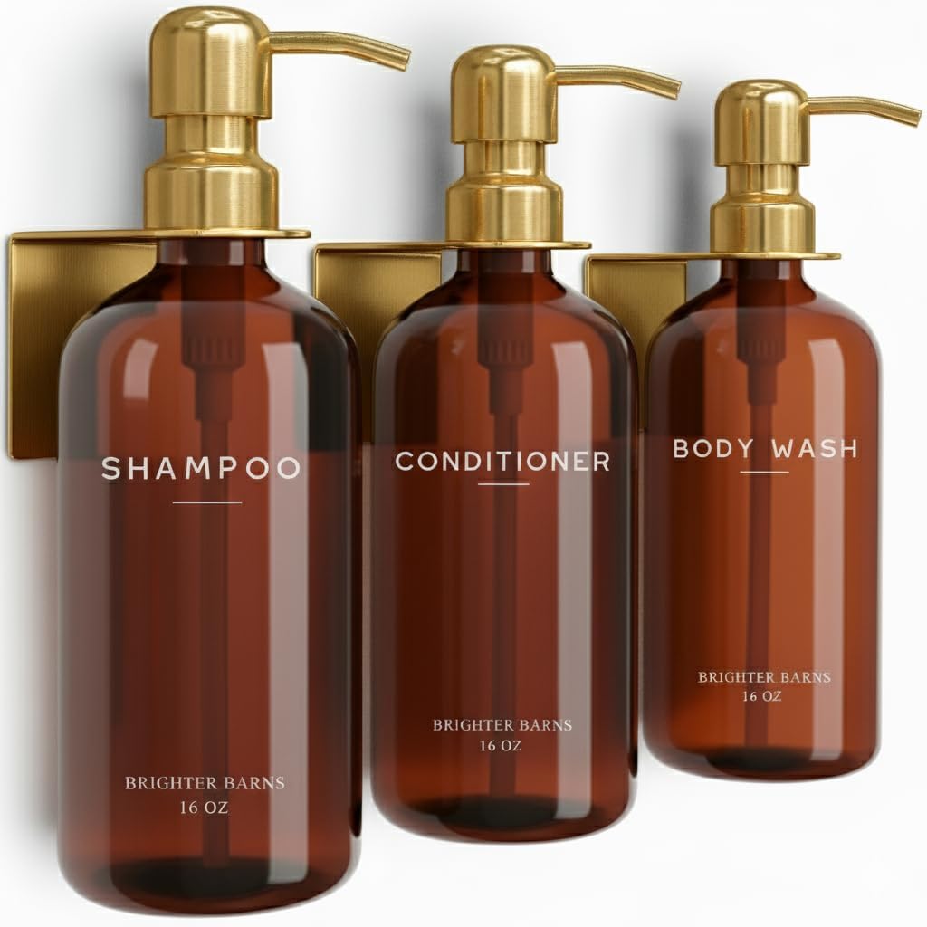 Luxury Shampoo and Conditioner Dispenser Set for Modern Bathrooms