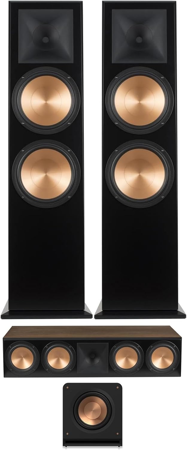 Immerse in Audio Excellence: Klipsch Walnut Speaker Trio