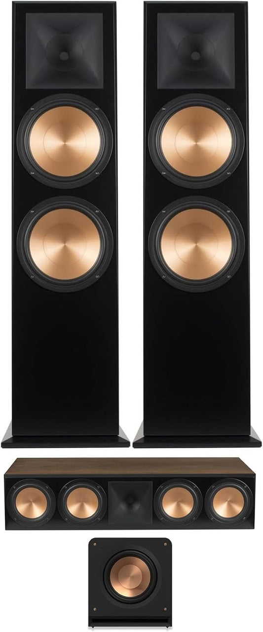 Immerse in Audio Excellence: Klipsch Walnut Speaker Trio