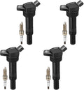 UF651 Ignition Coil Pack and 9686 Spark Plugs Set of 4 - Reliable OEM