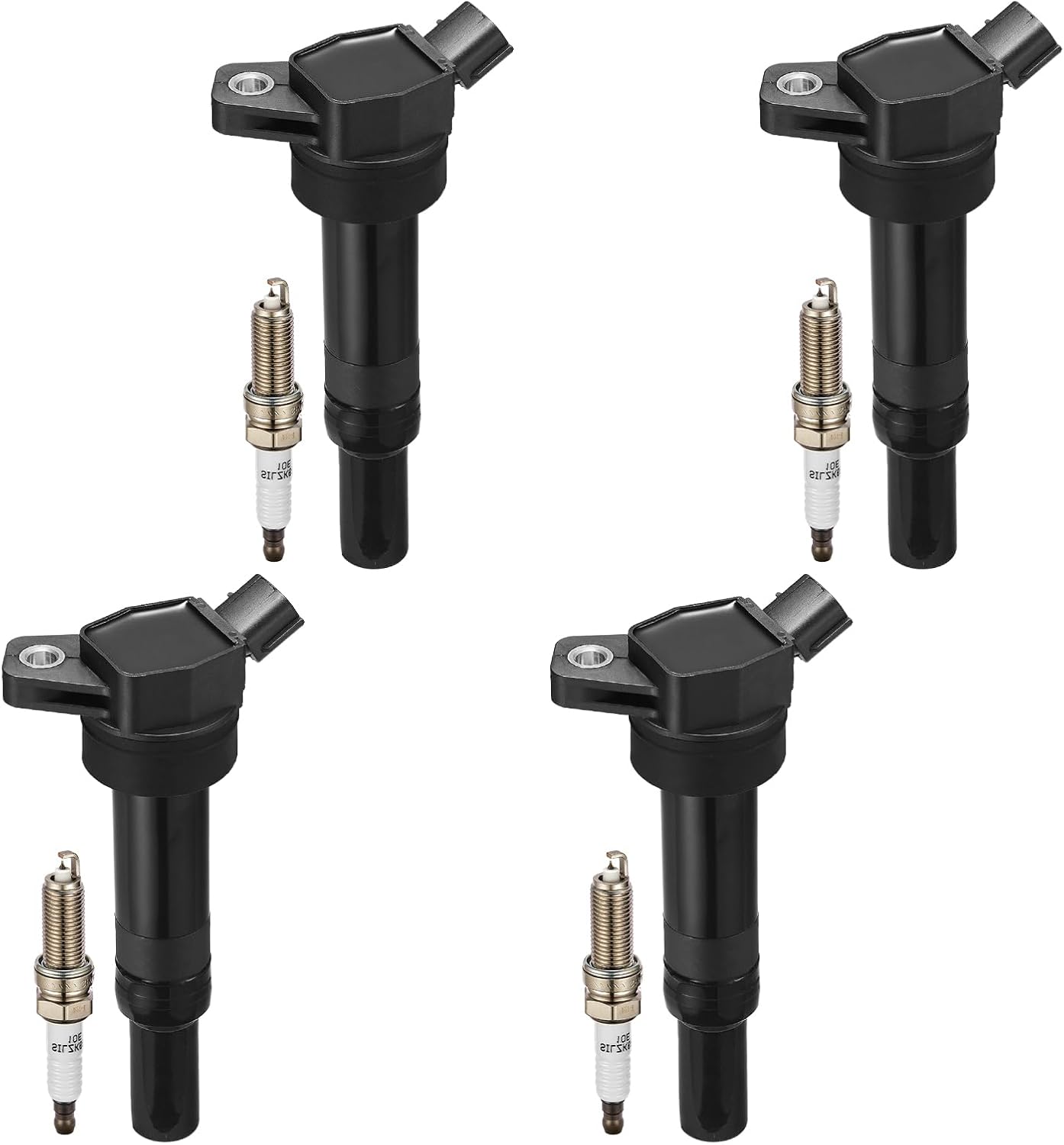 Set of 4 Ignition Coil Pack and Spark Plugs for Hyundai and Kia