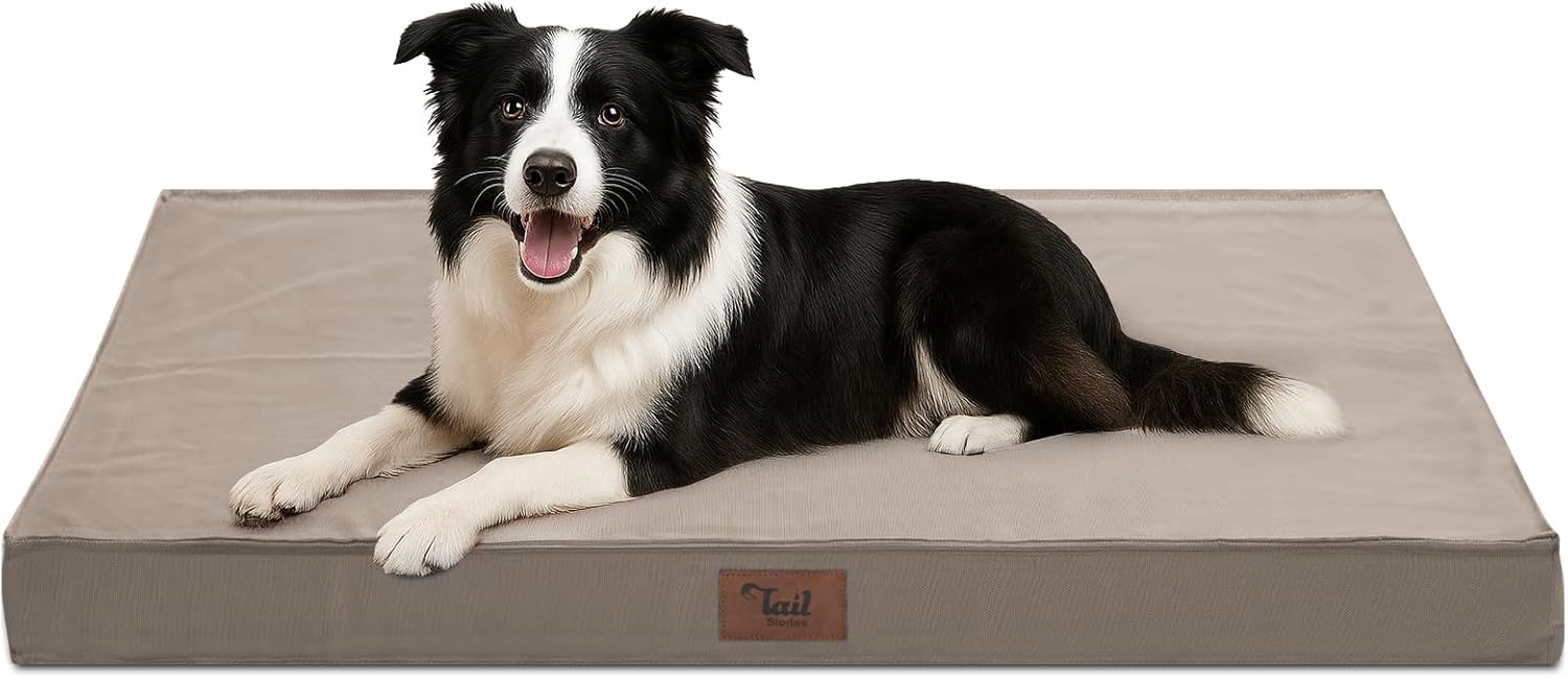 Outdoor Dog Bed for Medium Dogs with Orthopedic Foam Support