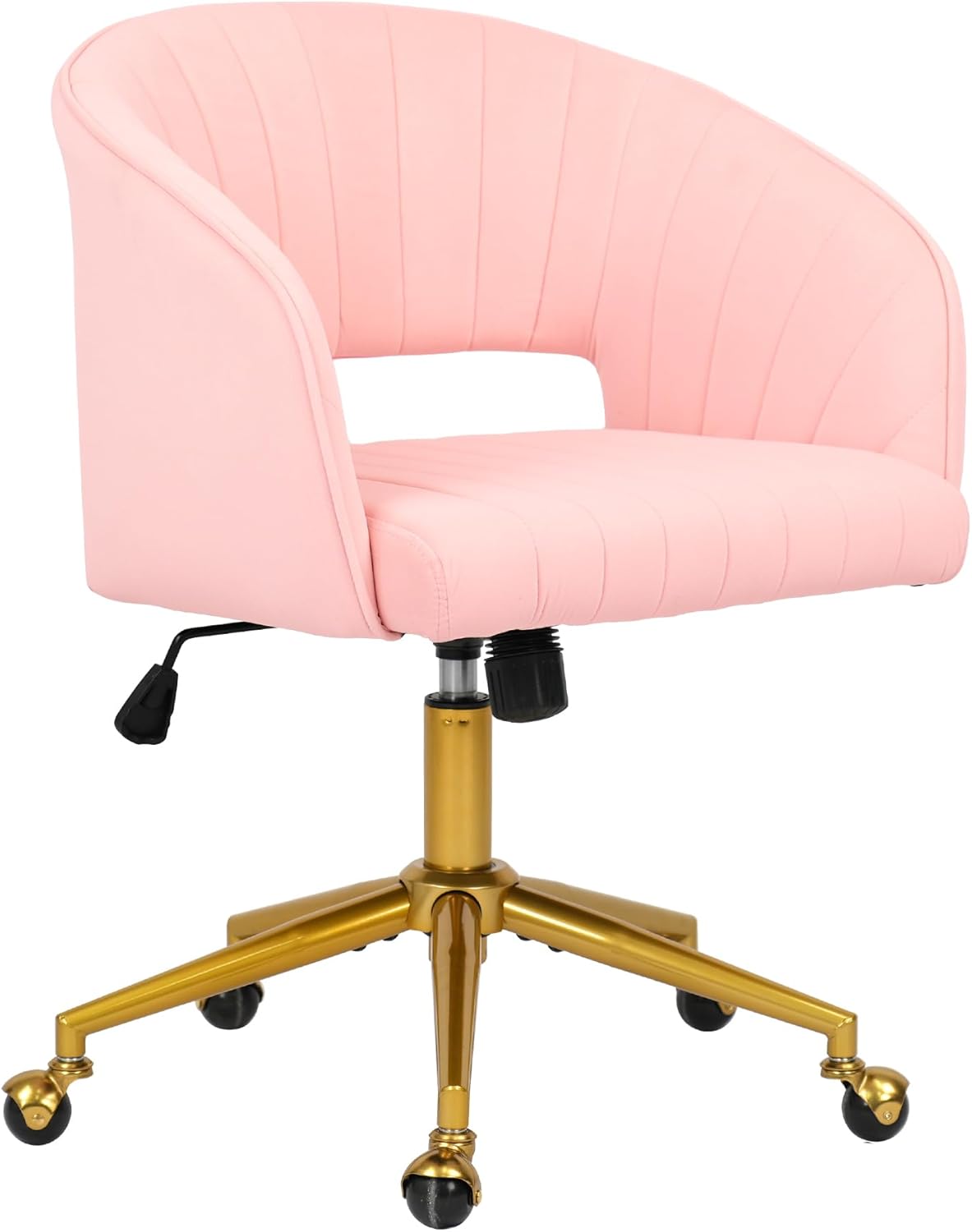 Modern Velvet Desk Chair with Gold Base for Home Office Use