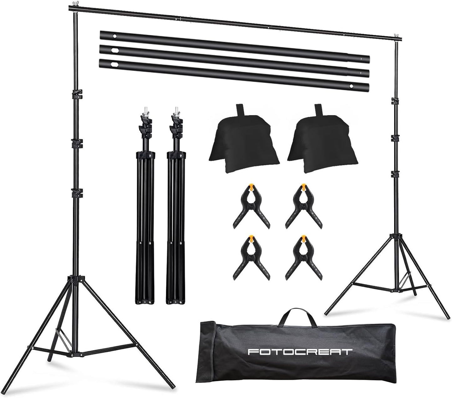 Backdrop Stand 6.5x6.5ft Adjustable Photo Studio Support Frame