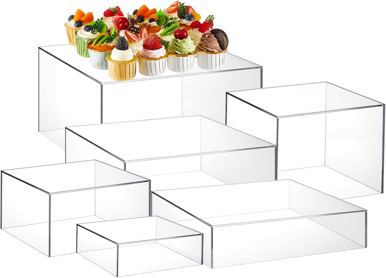 Large Buffet Risers for Catering and Party Displays - 6 Pcs Set