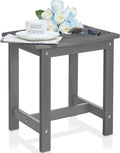 Y&M Outdoor Side Table for All Weather Use, Dark Gray Finish