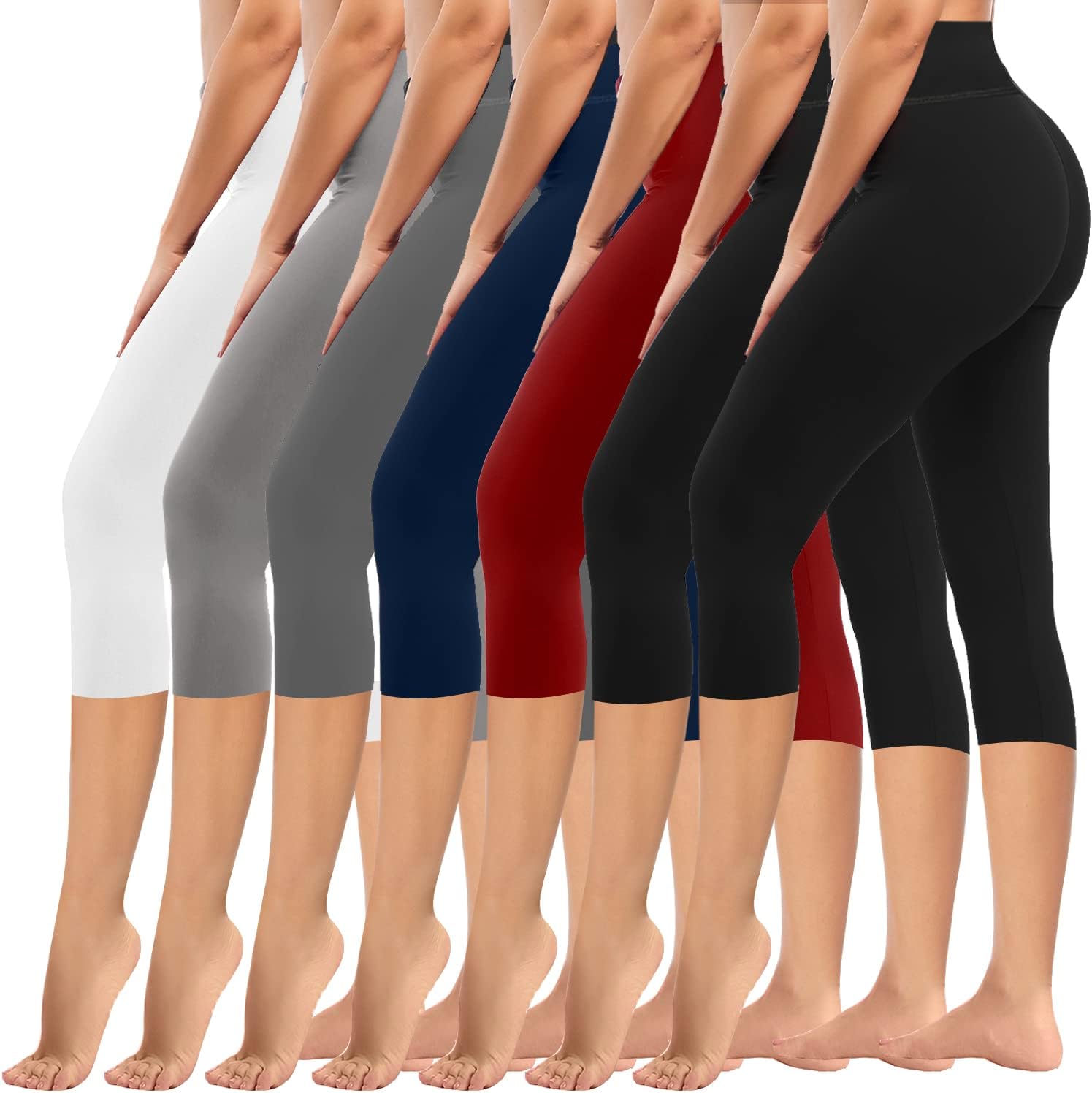 High Waisted Leggings for Women with Tummy Control - 7 Pack