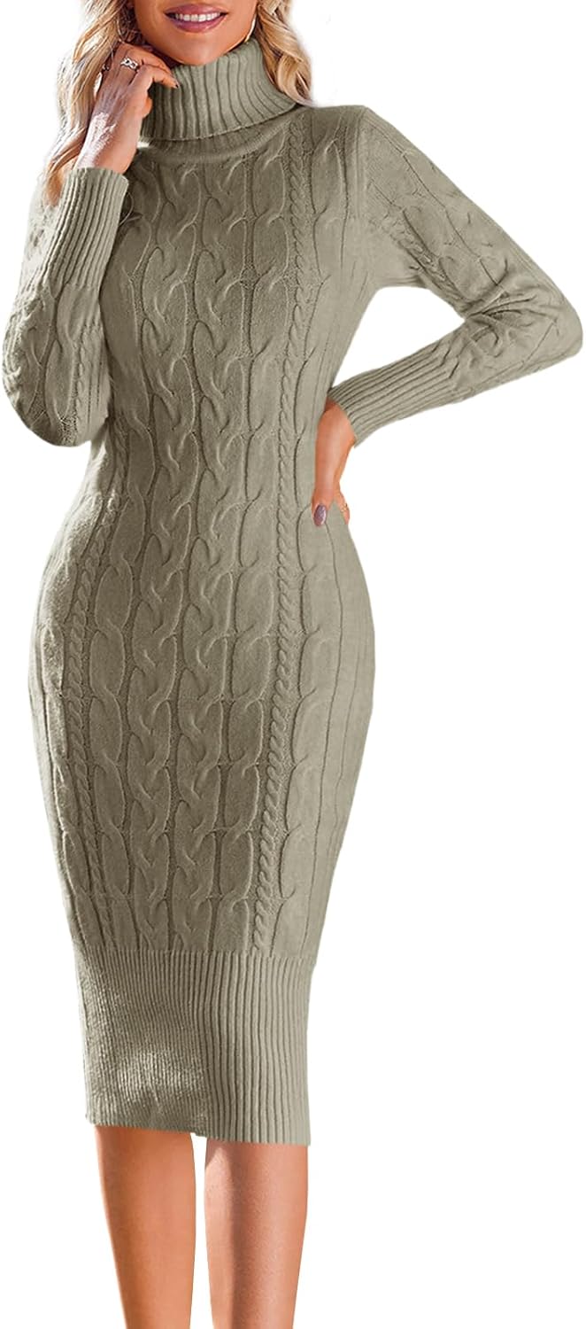 Stylish Womens Long Sleeve Turtleneck Sweater Dress for All Occasions