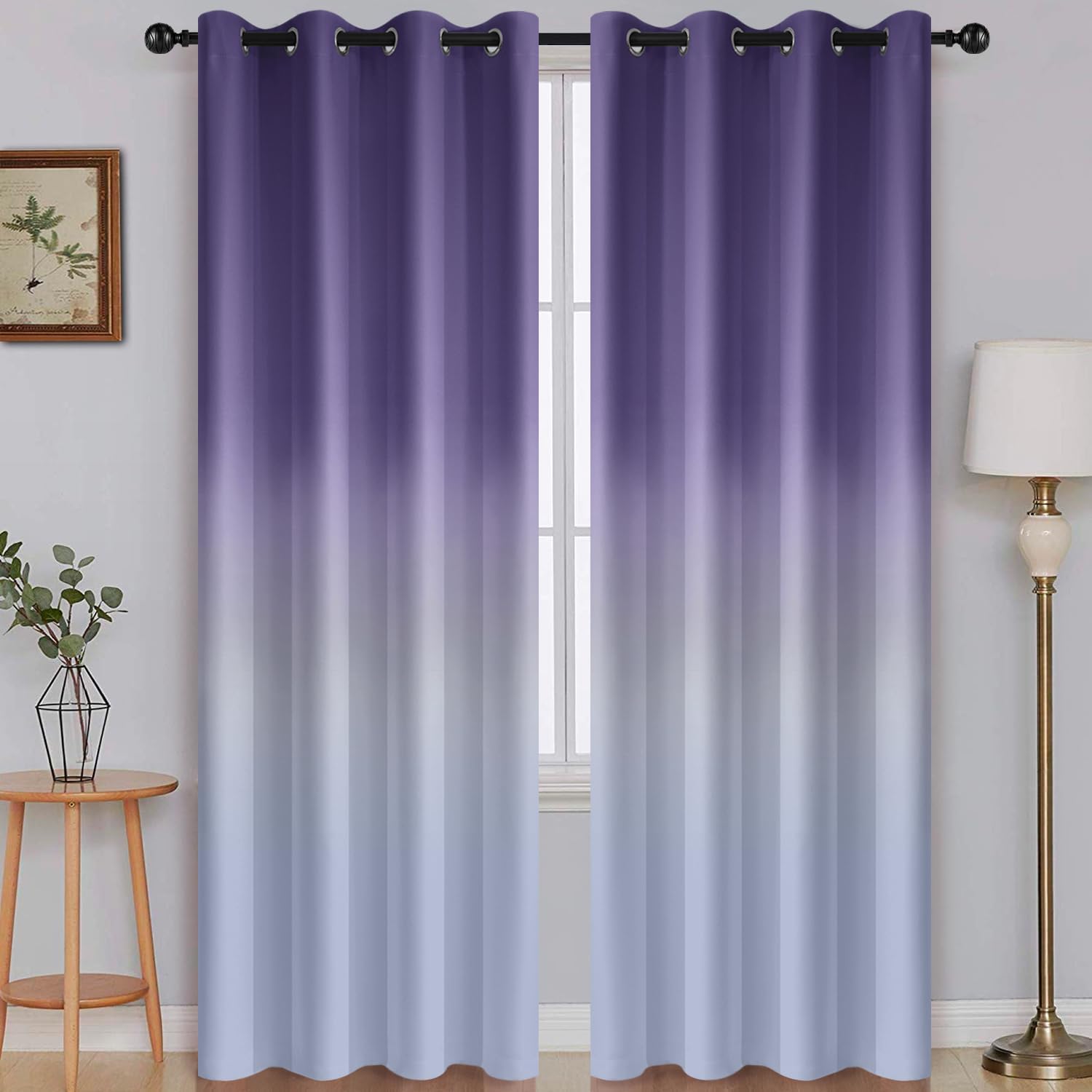 Yakamok Light Blocking Gradient Color Curtains for Home Decor
