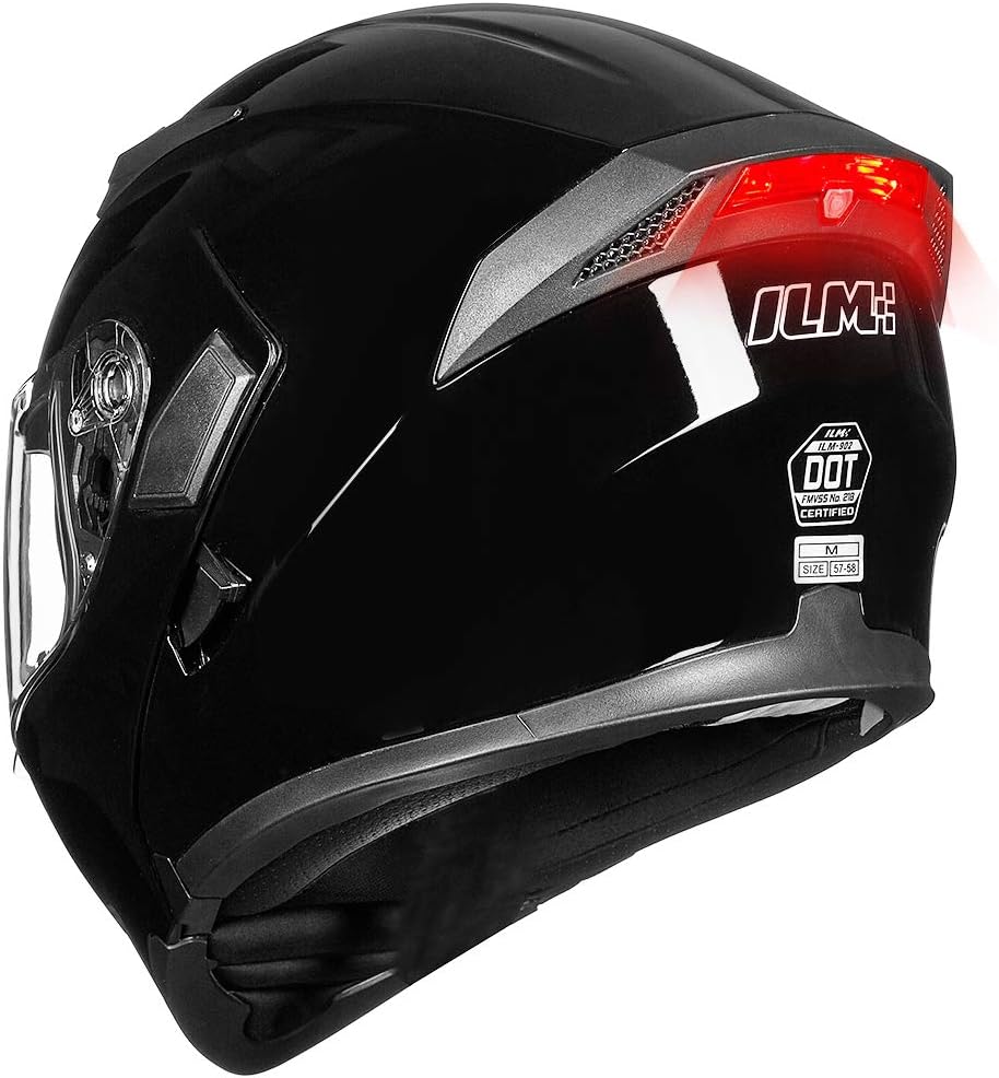 ILM Motorcycle Dual Visor Modular Full Face Helmet - 6 Colors