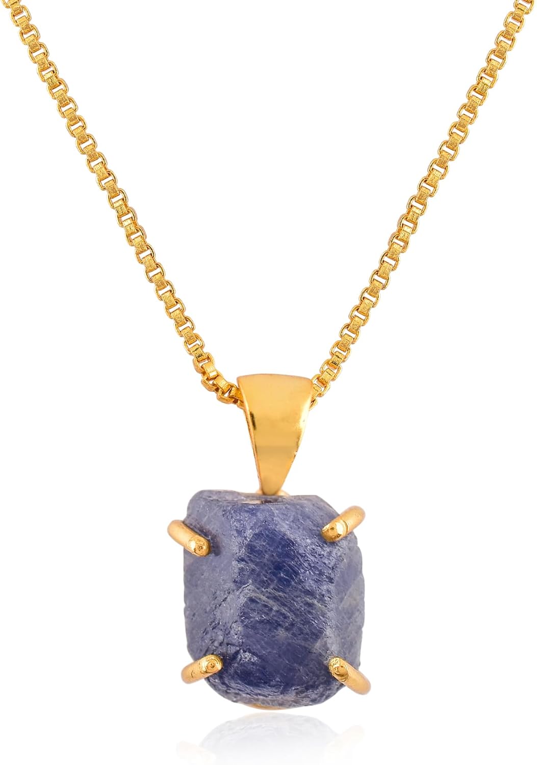 Raw Gold Pendant Necklace with Natural Green Gemstones for All