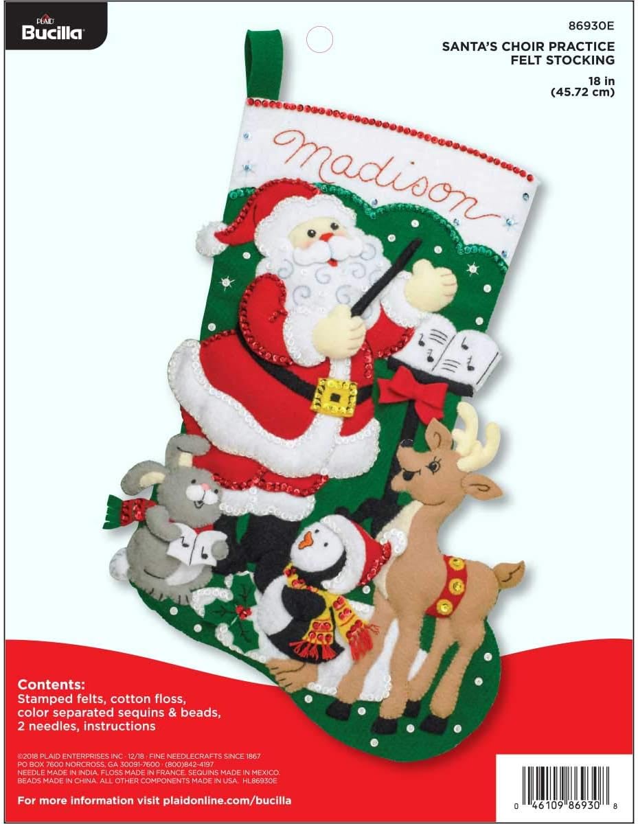 Bucilla Felt Applique Stocking Kit for Santa Choir Practice