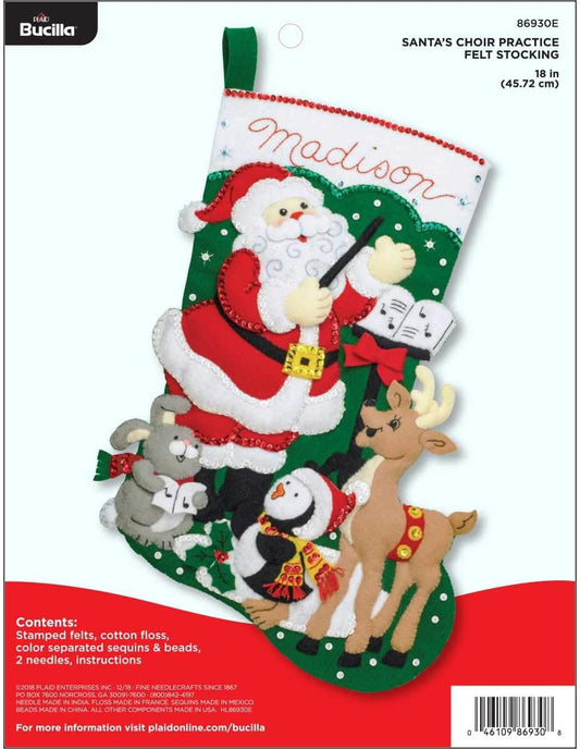 Bucilla Felt Applique Stocking Kit for Santa Choir Practice