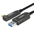 USB A to USB C Fiber Optic Extension Cable 15M/50FT - 10Gbps Active