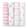 Muslin Swaddle Blanket 4-Pack - Large, Breathable 47 in Square