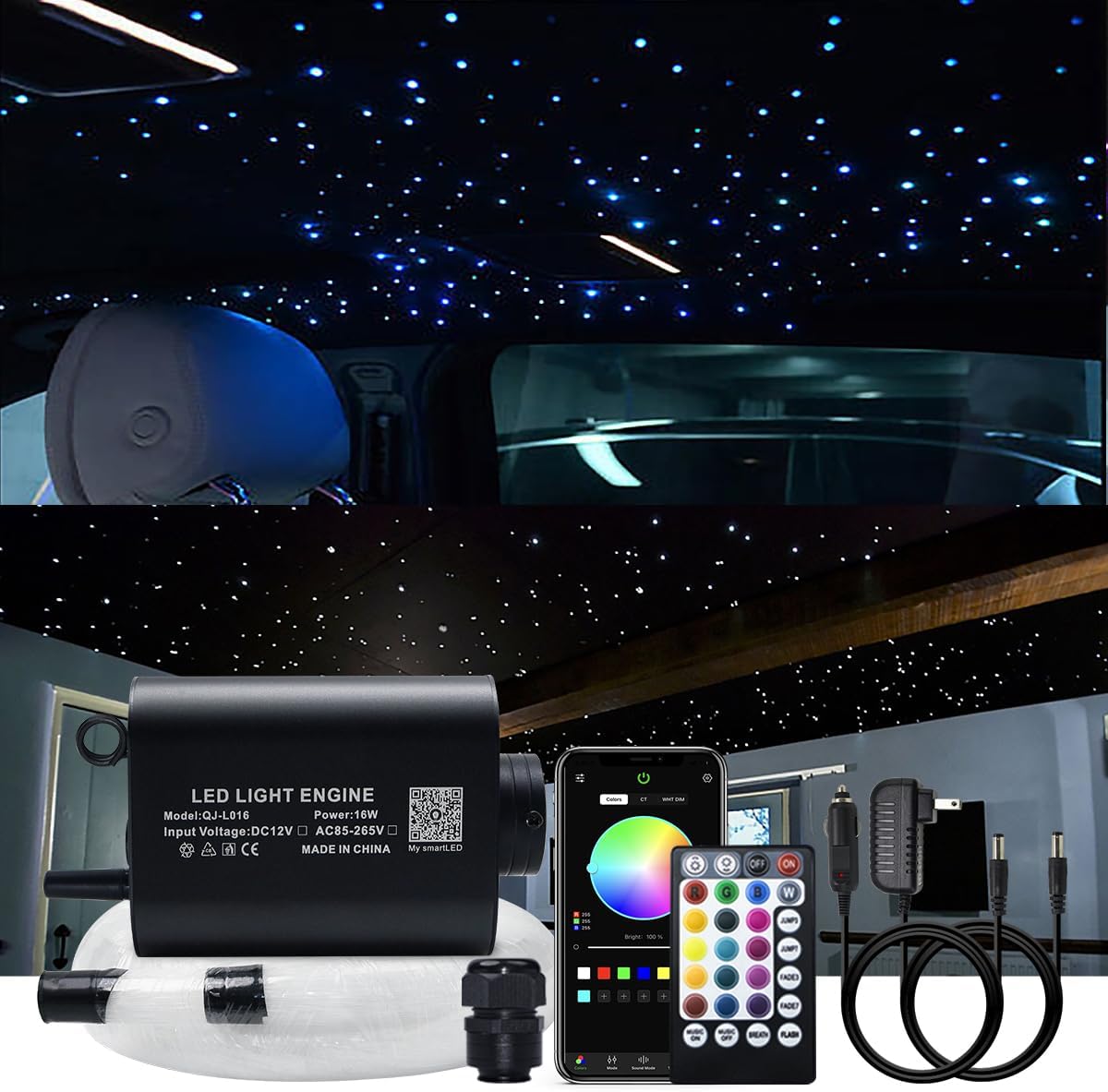 AKEPO 16W Fiber Optic Lights for Stunning Star Ceiling Effects