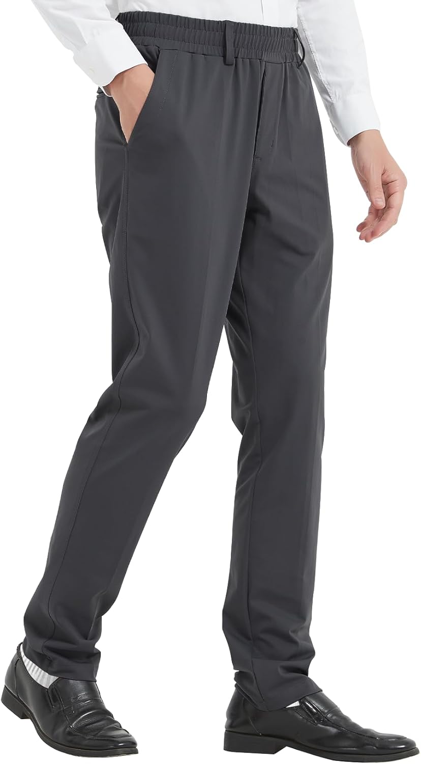 LETAOTAO Mens Elastic Waist Pants for Seniors with Magnet Button