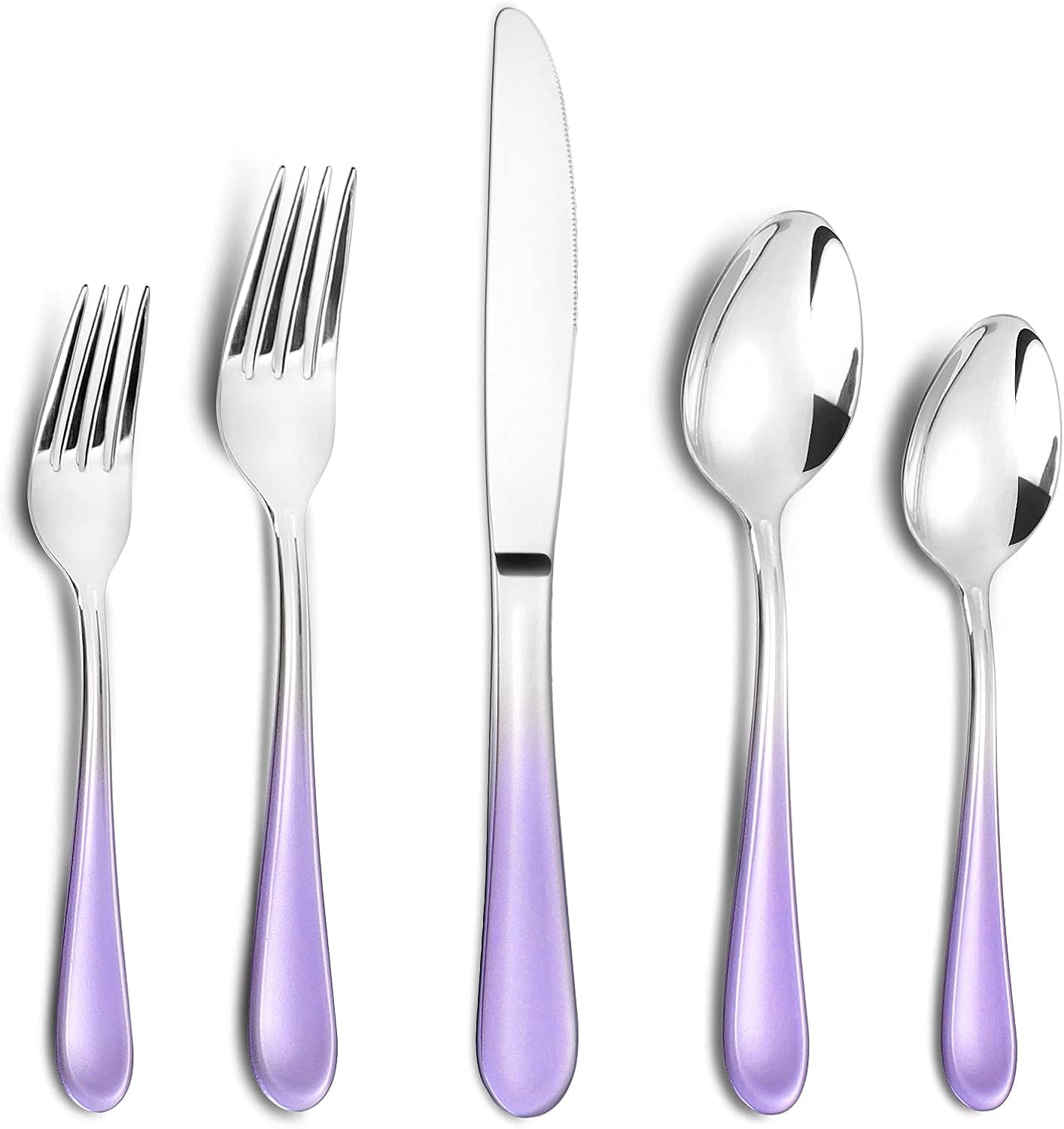 Gradient Purple Stainless Steel Silverware Set for 4 - 20 Piece
