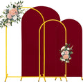 7.2ft & 6ft Wedding Arch Stand with Burgundy Spandex Covers - Elegant