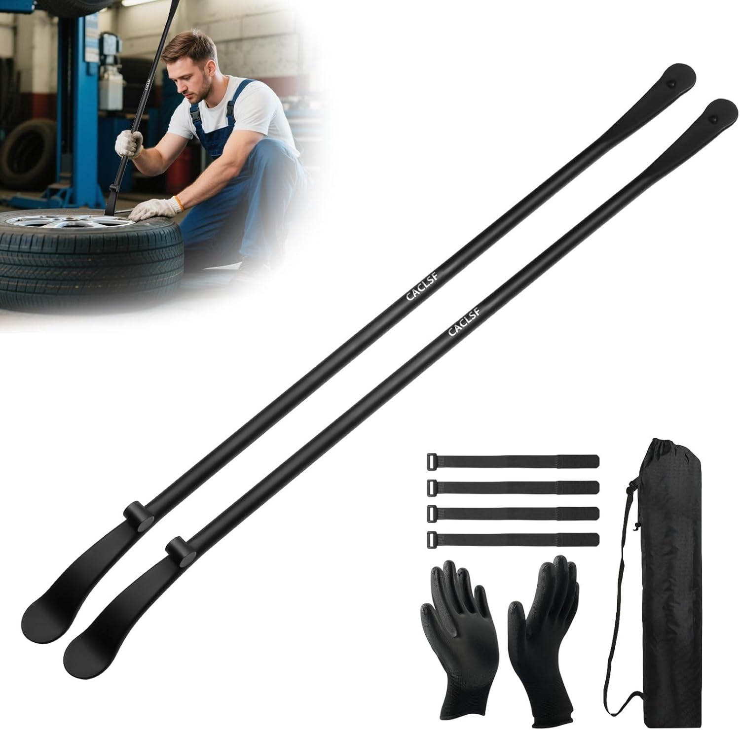 2PCS Tire Iron Bar Set for Heavy Duty Tire Changing Tools