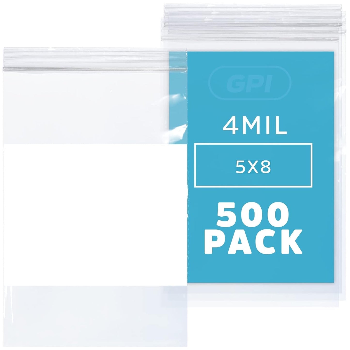 5 X 8 Heavy Duty Clear Plastic Reclosable Zip Bags - 500 Pack