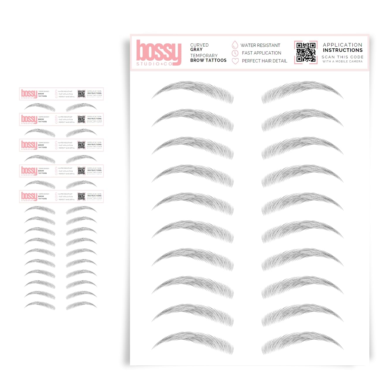 5 Pack Waterproof Eyebrow Tattoos for Natural Hair-Like Brows