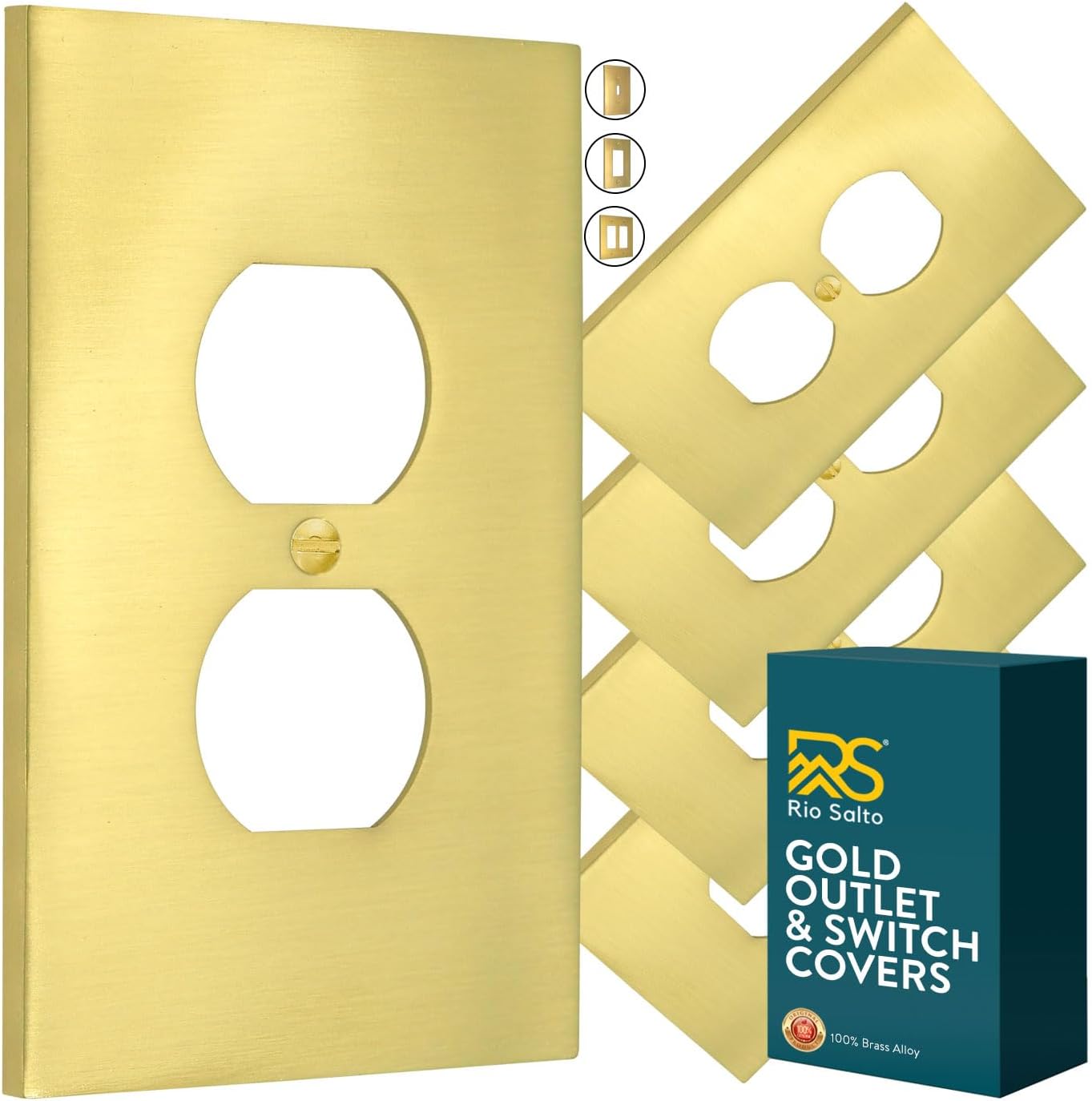 Rio Salto Vibrant Yellow Gold Wall Outlet Cover 5-Pack