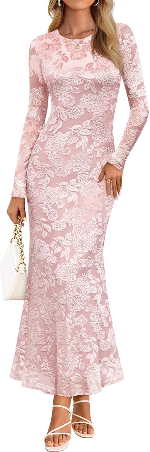 Stylish Women's Fall Cocktail Maxi Dress for Weddings & Parties
